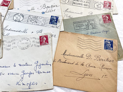 1950s - 20 French envelopes from 1950s - Without letters inside - 1950s Ephemera for Junk Journals, Collage & Paper Crafts