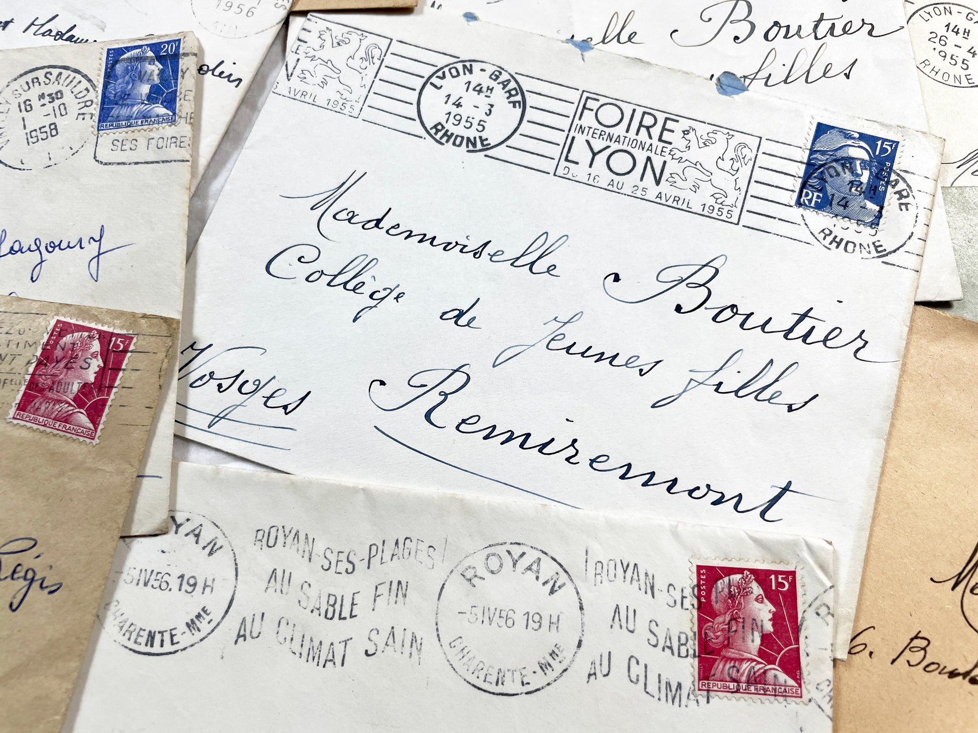 1950s - 20 French envelopes from 1950s - Without letters inside - 1950s Ephemera for Junk Journals, Collage & Paper Crafts