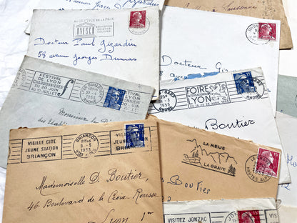 1950s - 20 French envelopes from 1950s - Without letters inside - 1950s Ephemera for Junk Journals, Collage & Paper Crafts