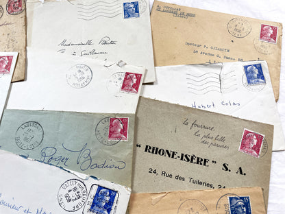 1950s - 20 French envelopes from 1950s - Without letters inside - 1950s Ephemera for Junk Journals, Collage & Paper Crafts