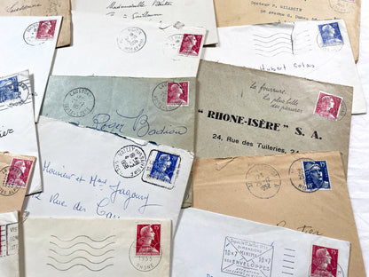 1950s - 20 French envelopes from 1950s - Without letters inside - 1950s Ephemera for Junk Journals, Collage & Paper Crafts