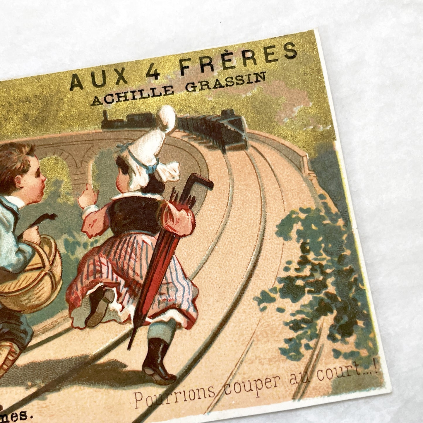 Late 19th - French Advertising Trade Cards - Aux 4 Frères Achille Grassin Bordeaux Department Store Ephemera - Vintage Collectible