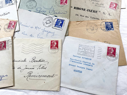 1950s - 20 French envelopes from 1950s - Without letters inside - 1950s Ephemera for Junk Journals, Collage & Paper Crafts