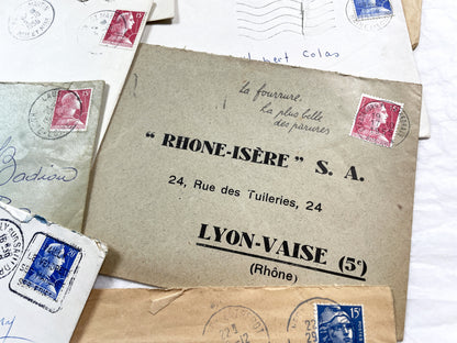 1950s - 20 French envelopes from 1950s - Without letters inside - 1950s Ephemera for Junk Journals, Collage & Paper Crafts