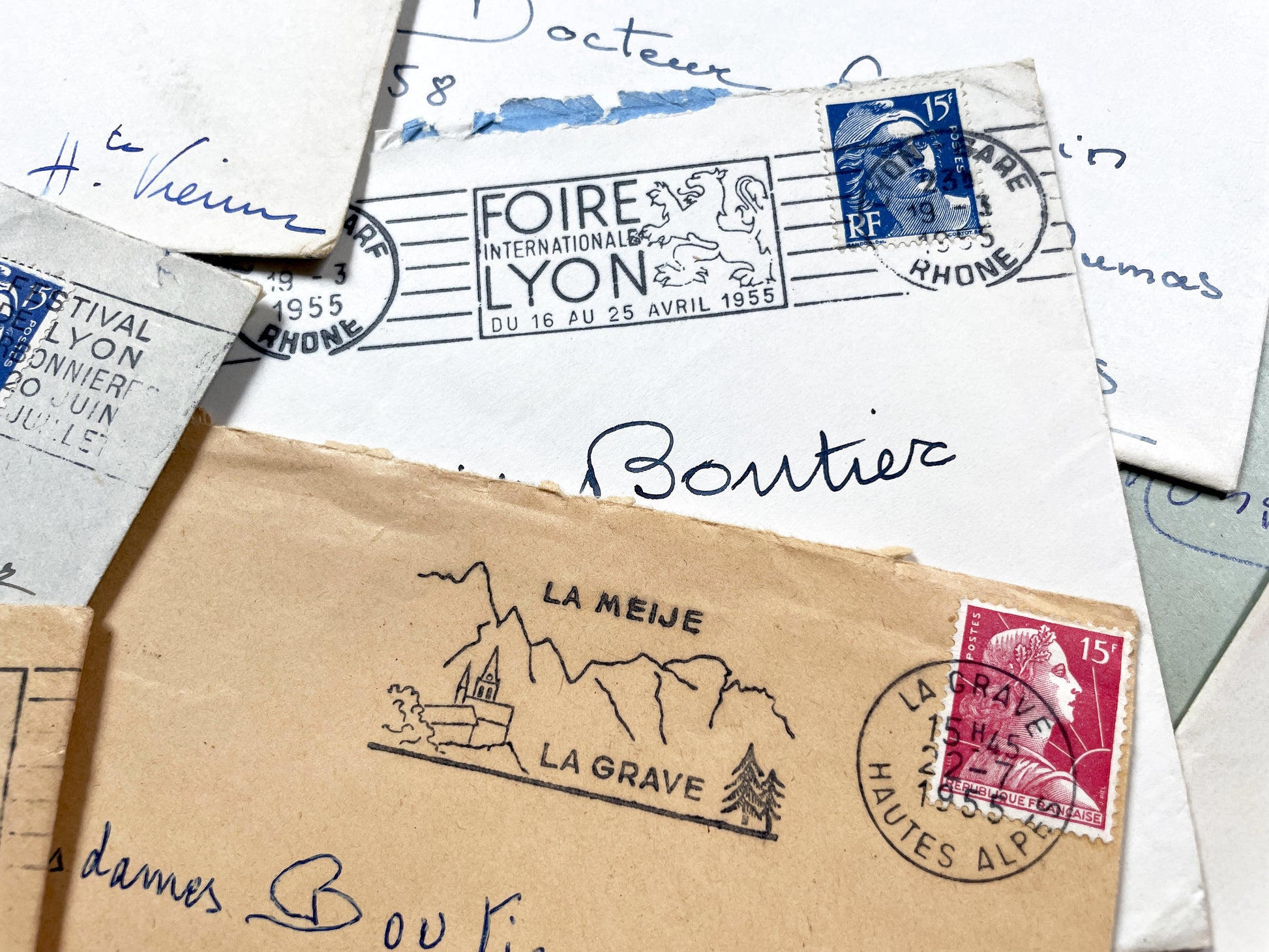 1950s - 20 French envelopes from 1950s - Without letters inside - 1950s Ephemera for Junk Journals, Collage & Paper Crafts