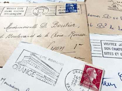 1950s - 20 French envelopes from 1950s - Without letters inside - 1950s Ephemera for Junk Journals, Collage & Paper Crafts