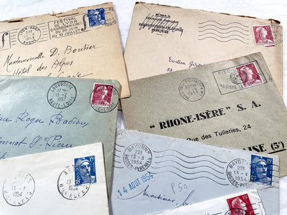 1950s - 20 French envelopes from 1950s - Without letters inside - 1950s Ephemera for Junk Journals, Collage & Paper Crafts