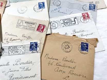 1950s - 20 French envelopes from 1950s - Without letters inside - 1950s Ephemera for Junk Journals, Collage & Paper Crafts