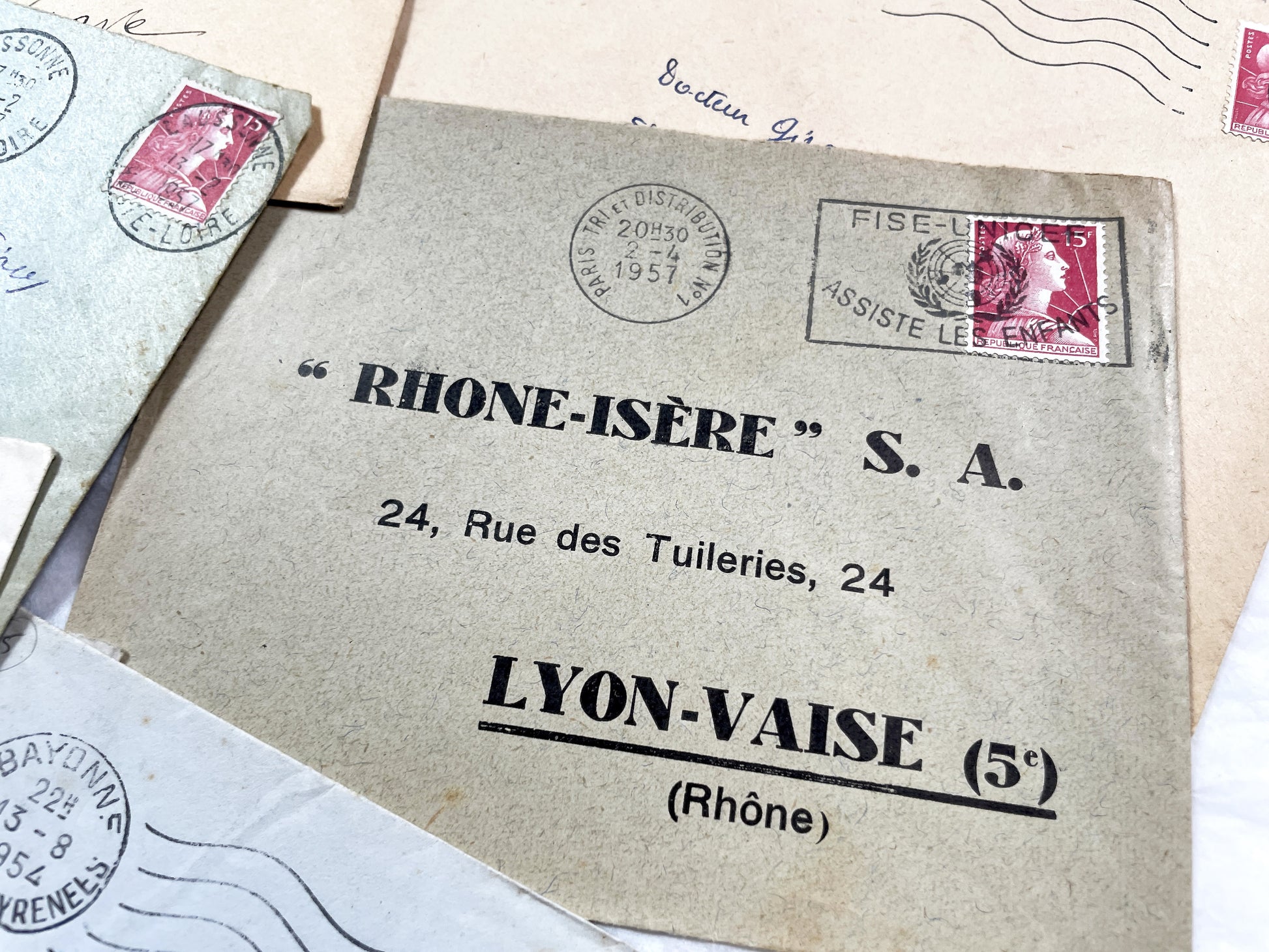 1950s - 20 French envelopes from 1950s - Without letters inside - 1950s Ephemera for Junk Journals, Collage & Paper Crafts