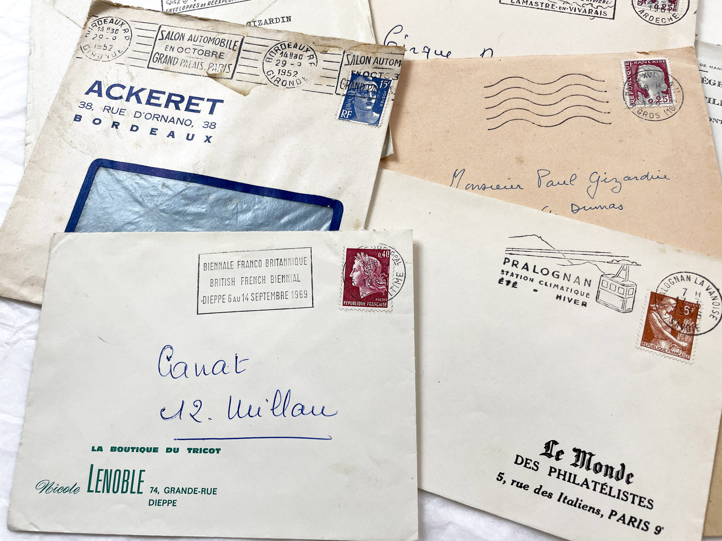 1950s - 20 French envelopes from 1950s and 1960s - Without letters inside - Ephemera for Junk Journals, Collage & Paper Crafts