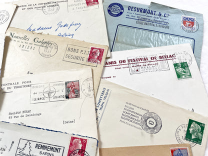 1950s - 20 French envelopes from 1950s and 1960s - Without letters inside - Ephemera for Junk Journals, Collage & Paper Crafts