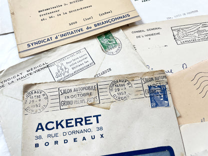 1950s - 20 French envelopes from 1950s and 1960s - Without letters inside - Ephemera for Junk Journals, Collage & Paper Crafts