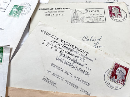 1950s - 20 French envelopes from 1950s and 1960s - Without letters inside - Ephemera for Junk Journals, Collage & Paper Crafts