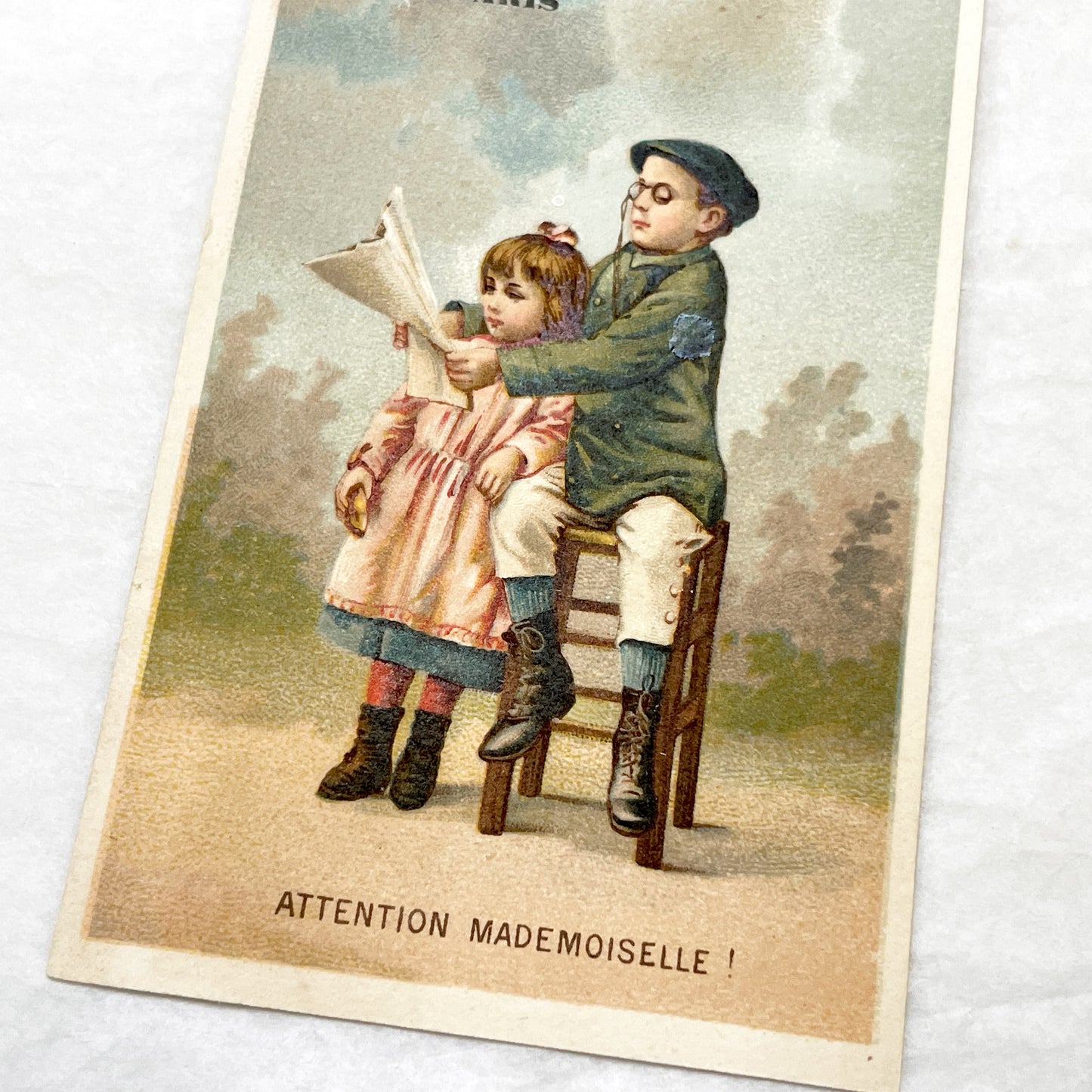Late 19th - 2 Parisian Chocolate Factory Trade Cards - 'A la Mère de Famille' Chromos - Vintage French Ephemera - Collectible Advertising