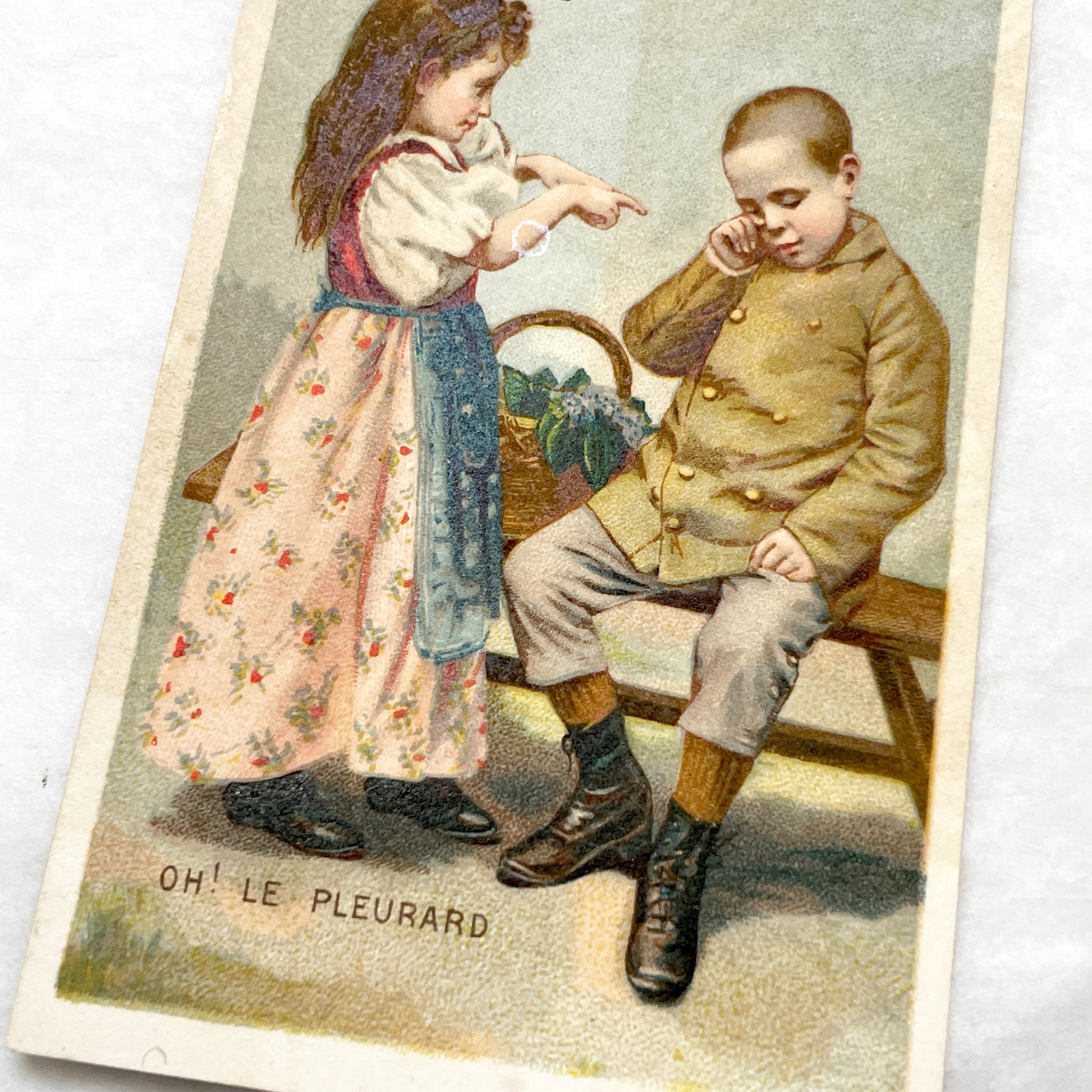 Late 19th - 2 Parisian Chocolate Factory Trade Cards - 'A la Mère de Famille' Chromos - Vintage French Ephemera - Collectible Advertising