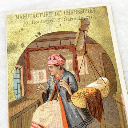 Late 19th - 2 French Shoe Advertisement Cards - Russian Life Scenes - Spira Paris - Collectible Trade Card Set - Vintage Ephemera