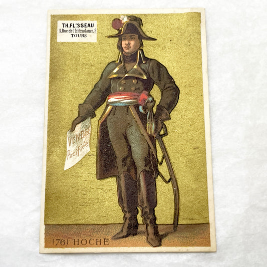 Late 19th - 3 French Historical Military Figures Trade Cards - Collectible Chromos - Chocolat Poulain - Chicorée La Bergère - Adverts