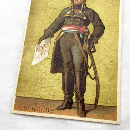 Late 19th - 3 French Historical Military Figures Trade Cards - Collectible Chromos - Chocolat Poulain - Chicorée La Bergère - Adverts
