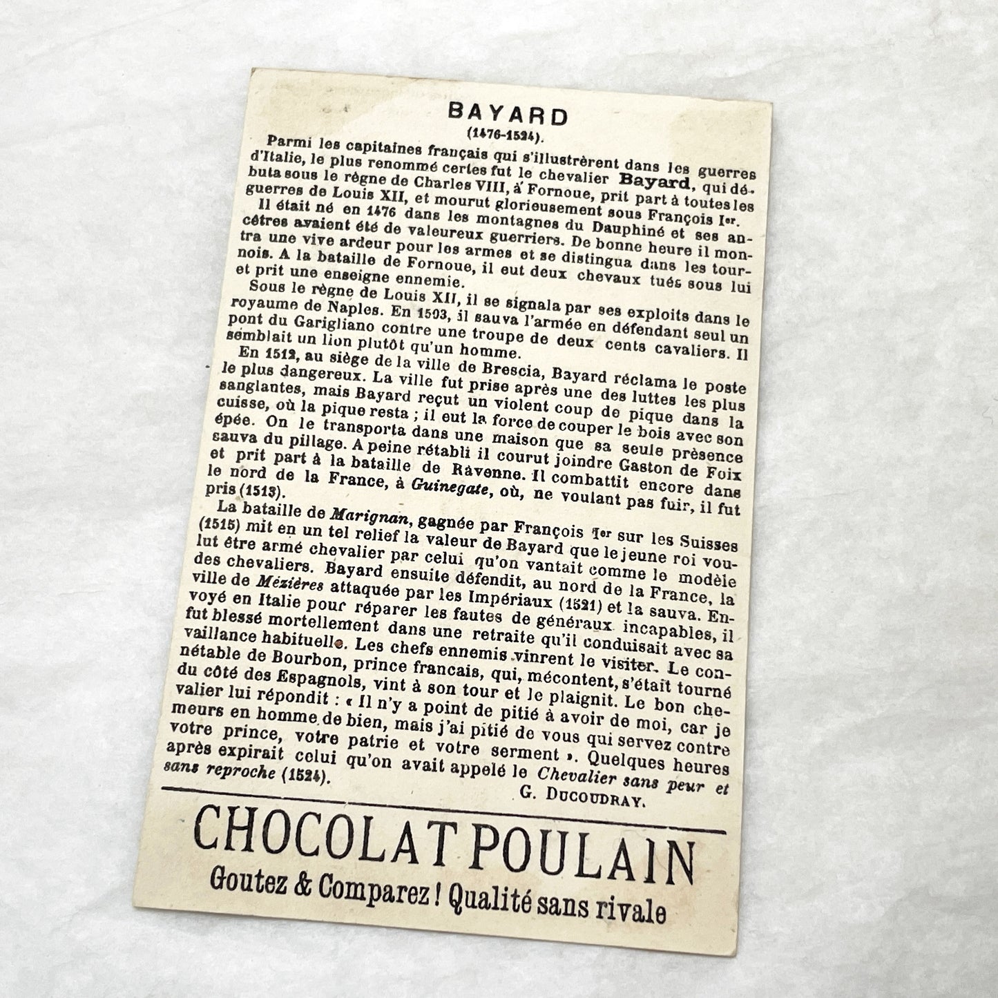 Late 19th - 3 French Historical Military Figures Trade Cards - Collectible Chromos - Chocolat Poulain - Chicorée La Bergère - Adverts