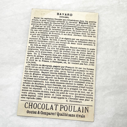 Late 19th - 3 French Historical Military Figures Trade Cards - Collectible Chromos - Chocolat Poulain - Chicorée La Bergère - Adverts