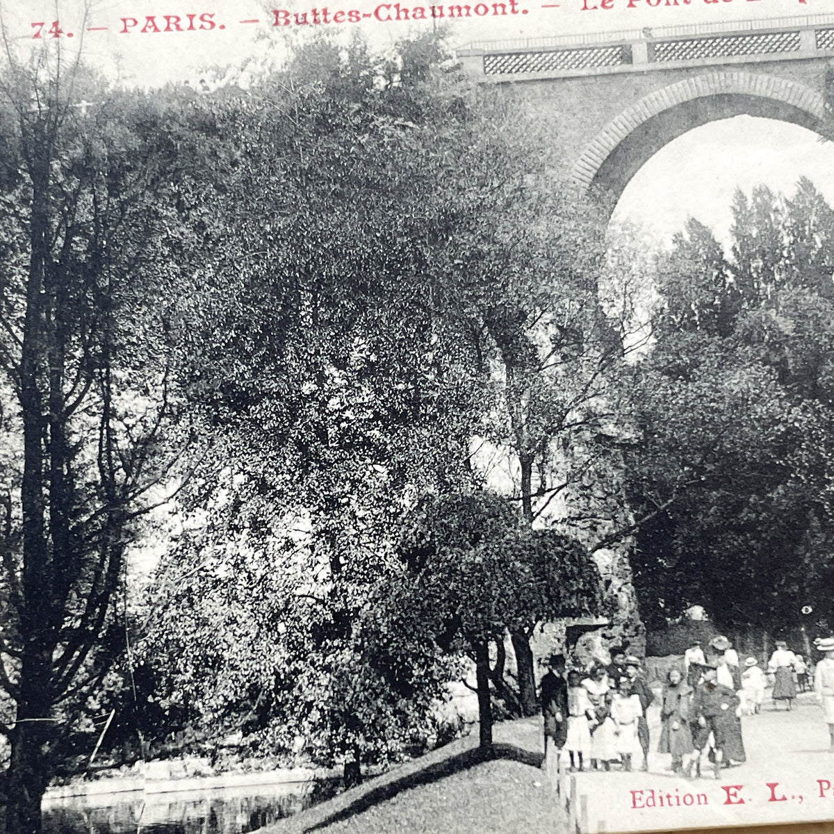 1900s - Vintage Postcard - Paris Buttes-Chaumont Park - Le Pont De Briques - Historic French Architecture - Early 20th Century Scene