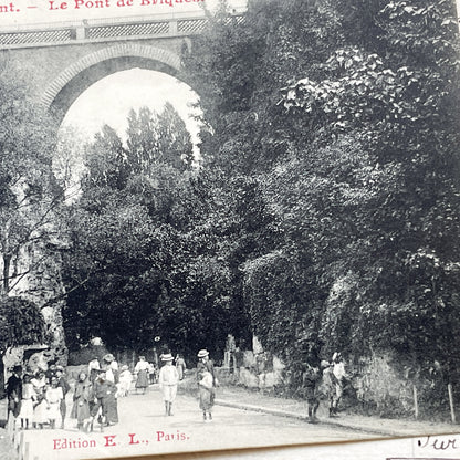 1900s - Vintage Postcard - Paris Buttes-Chaumont Park - Le Pont De Briques - Historic French Architecture - Early 20th Century Scene