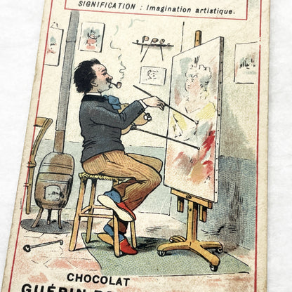 1900s - 3 French Graphology Advertising Cards - Chocolat Guérin-Boutron Collectibles - Vintage Illustrated Trade Cards for Journals