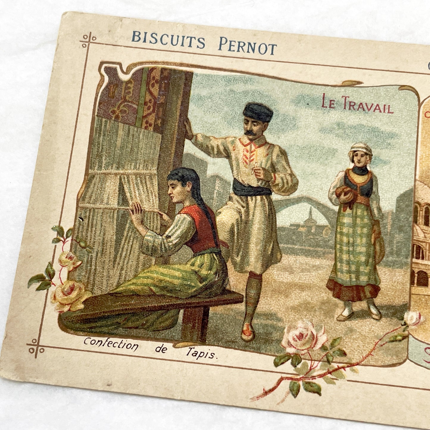1900s - 3 Biscuits Pernot Trade Cards - World Industries - Canada - Serbia - China - Antique Advertising Ephemera - Collectible French