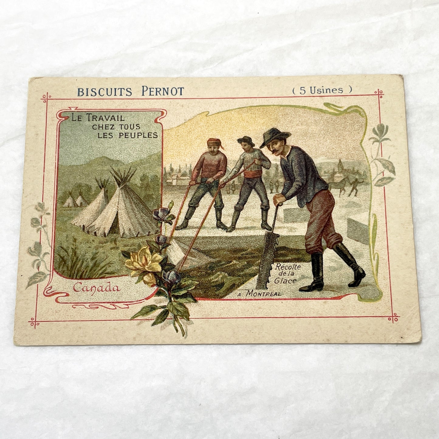 1900s - 3 Biscuits Pernot Trade Cards - World Industries - Canada - Serbia - China - Antique Advertising Ephemera - Collectible French