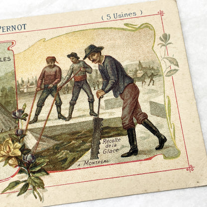 1900s - 3 Biscuits Pernot Trade Cards - World Industries - Canada - Serbia - China - Antique Advertising Ephemera - Collectible French