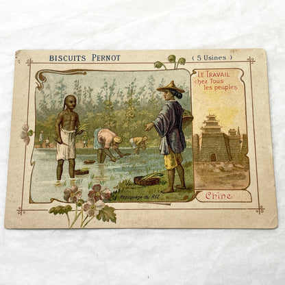 1900s - 3 Biscuits Pernot Trade Cards - World Industries - Canada - Serbia - China - Antique Advertising Ephemera - Collectible French