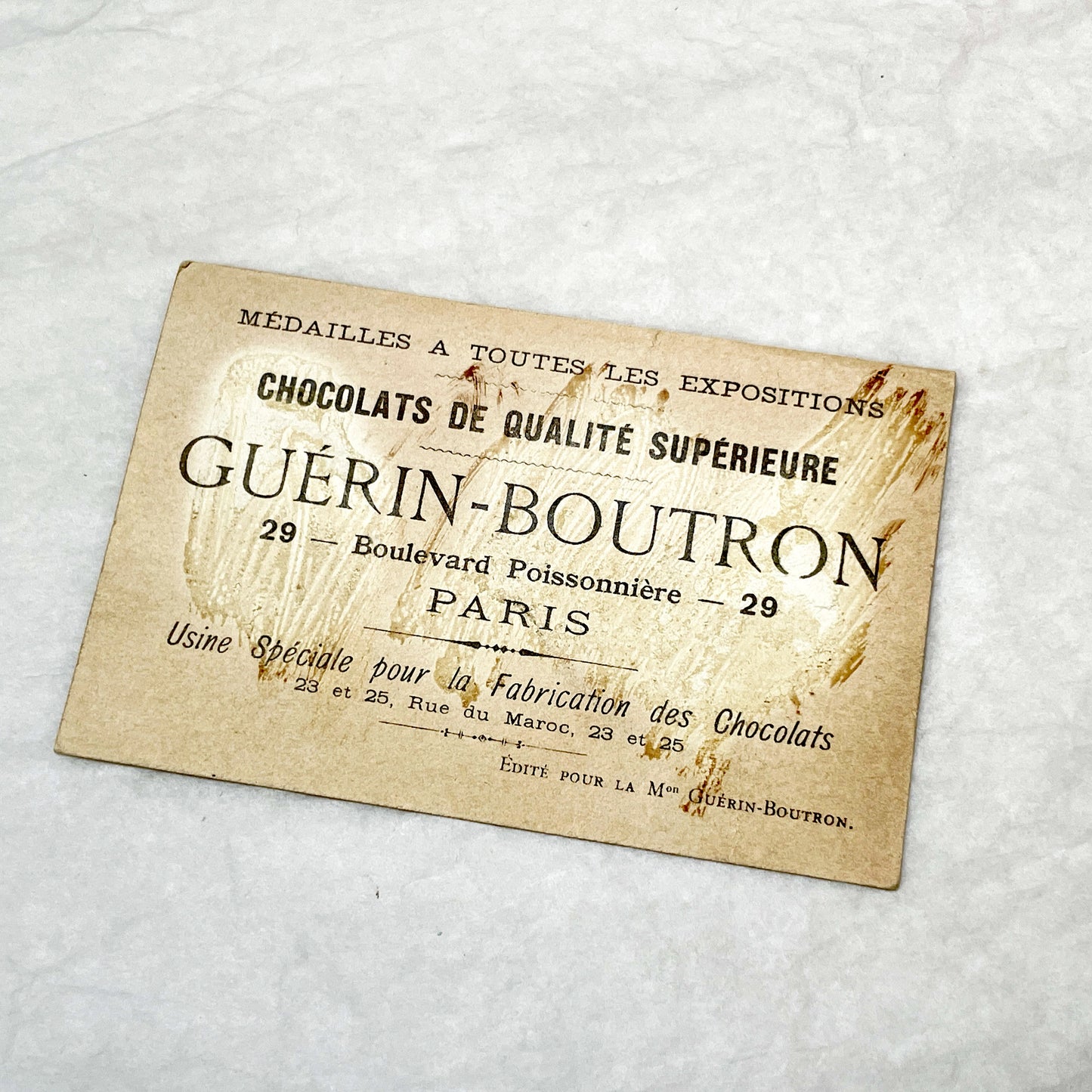 Late 19th - Chocolat Guérin-Boutron French Advertising Chromo Trade Card - Poppies - Antique Botanical Art - Collectible French Ephemera