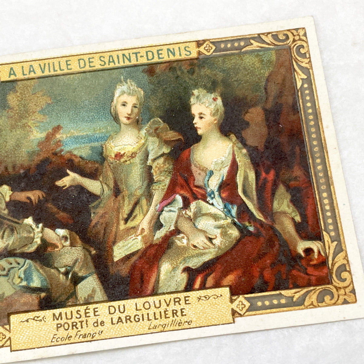 Late 19th - 3 Vintage French Advertising Chromo Cards - Louvre Museum Art Reproductions - A La Ville De Saint-Denis - Collectible Ephemera