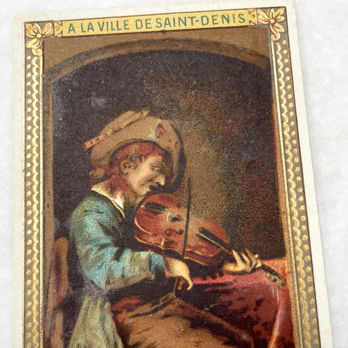 Late 19th - 3 Vintage French Advertising Chromo Cards - Louvre Museum Art Reproductions - A La Ville De Saint-Denis - Collectible Ephemera