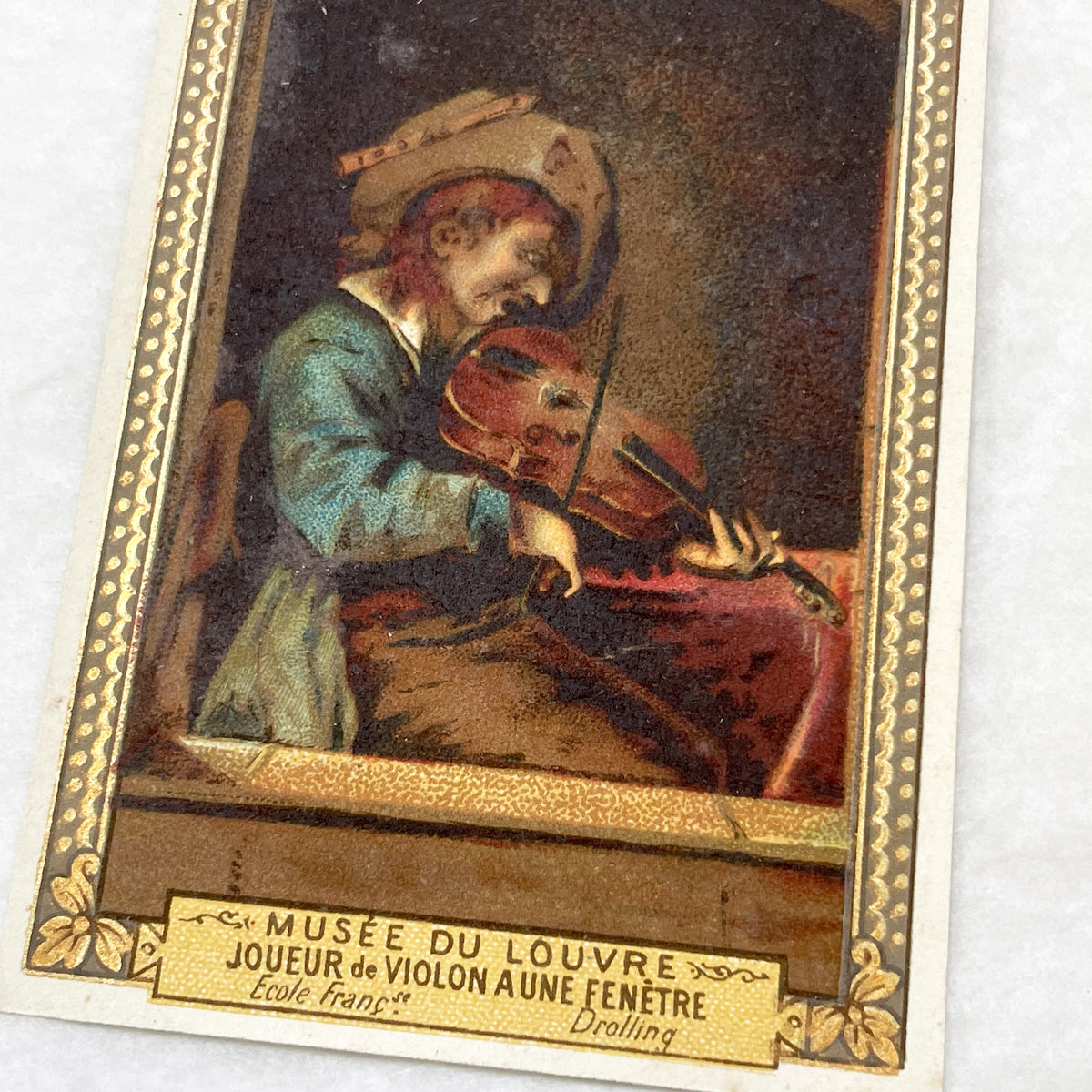 Late 19th - 3 Vintage French Advertising Chromo Cards - Louvre Museum Art Reproductions - A La Ville De Saint-Denis - Collectible Ephemera