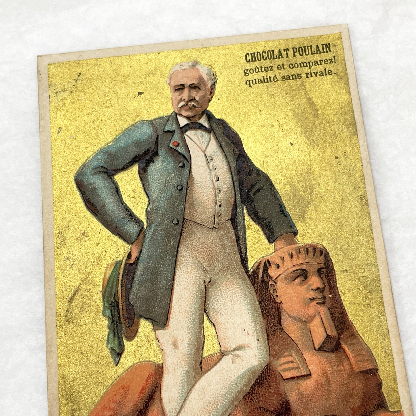 Late 19th - 3 Chocolat Poulain French Advertising Cards - Historical Figures - Vauban Lavoisier De Lesseps - Vintage Ephemera Collectibles
