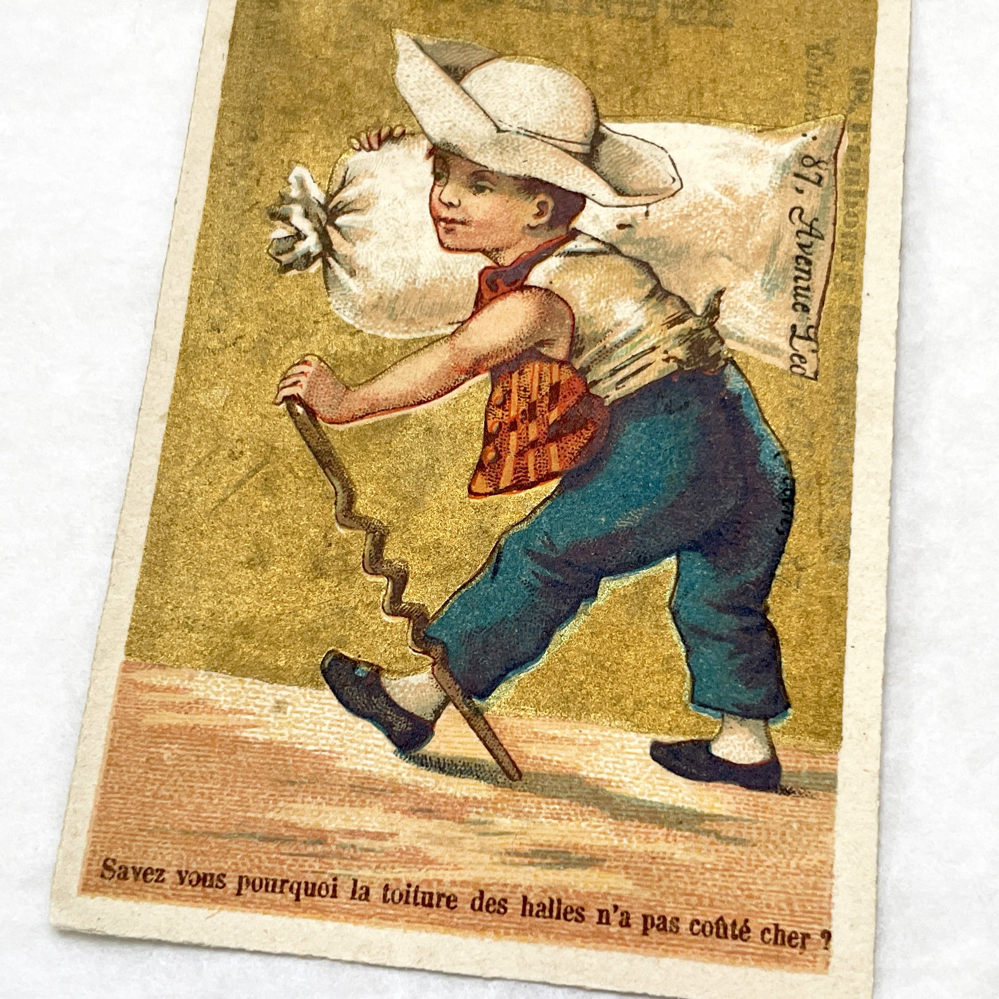 Late 19th - 2 French Dental Practice Trade Cards - Children's Riddles - Vintage Advertising Ephemera - L. Feindel Dentist