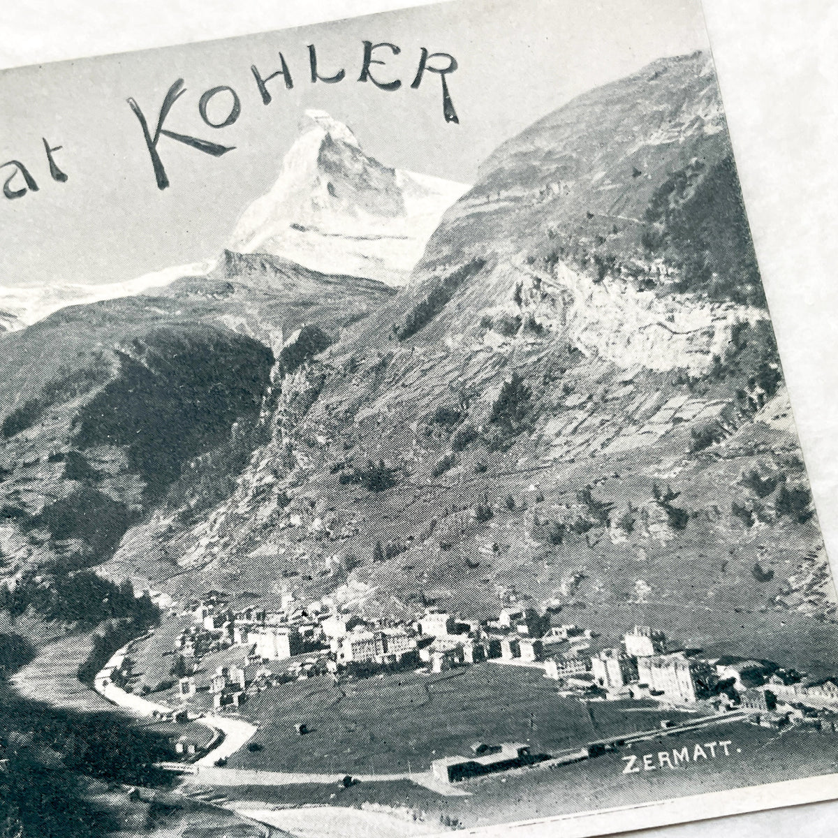 1910s - Vintage Swiss Postcard Matterhorn Zermatt View - Chocolat Kohler Advertising Ephemera - Alps Mountain Travel - Collectible