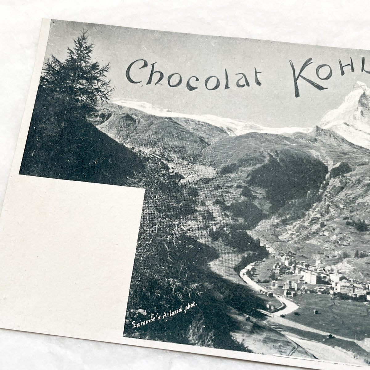 1910s - Vintage Swiss Postcard Matterhorn Zermatt View - Chocolat Kohler Advertising Ephemera - Alps Mountain Travel - Collectible