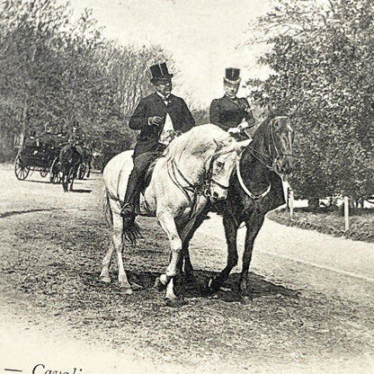 1900s - Vintage Parisian Postcard - Bois De Boulogne Horse Riders - Elegant Paris Life Scene - French Historic Ephemera - Collectible