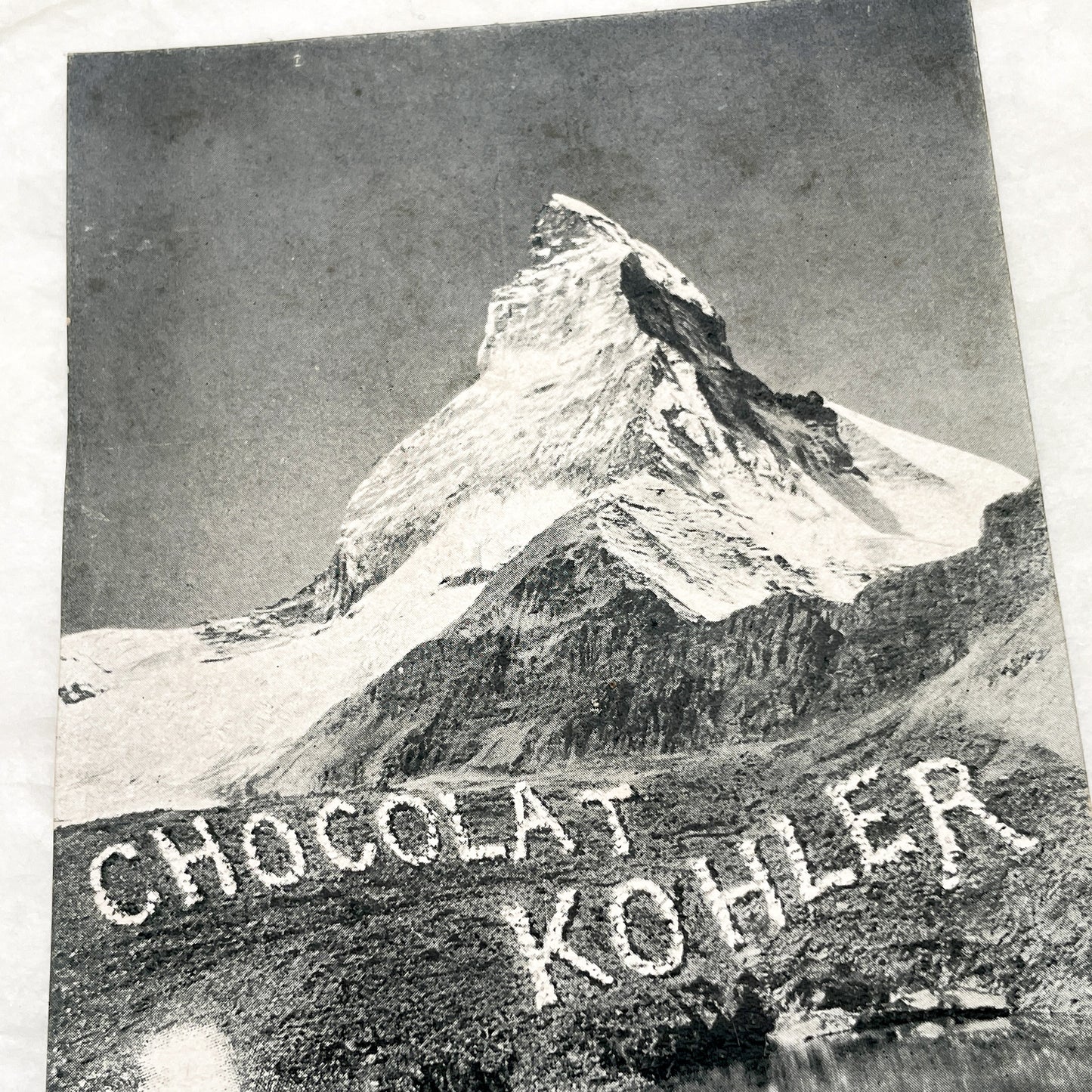 1900s - Vintage Postcard - Iconic Swiss Matterhorn Mountain - Chocolat Kohler Advertising - European Alps Scenery - Collectible Ephemera