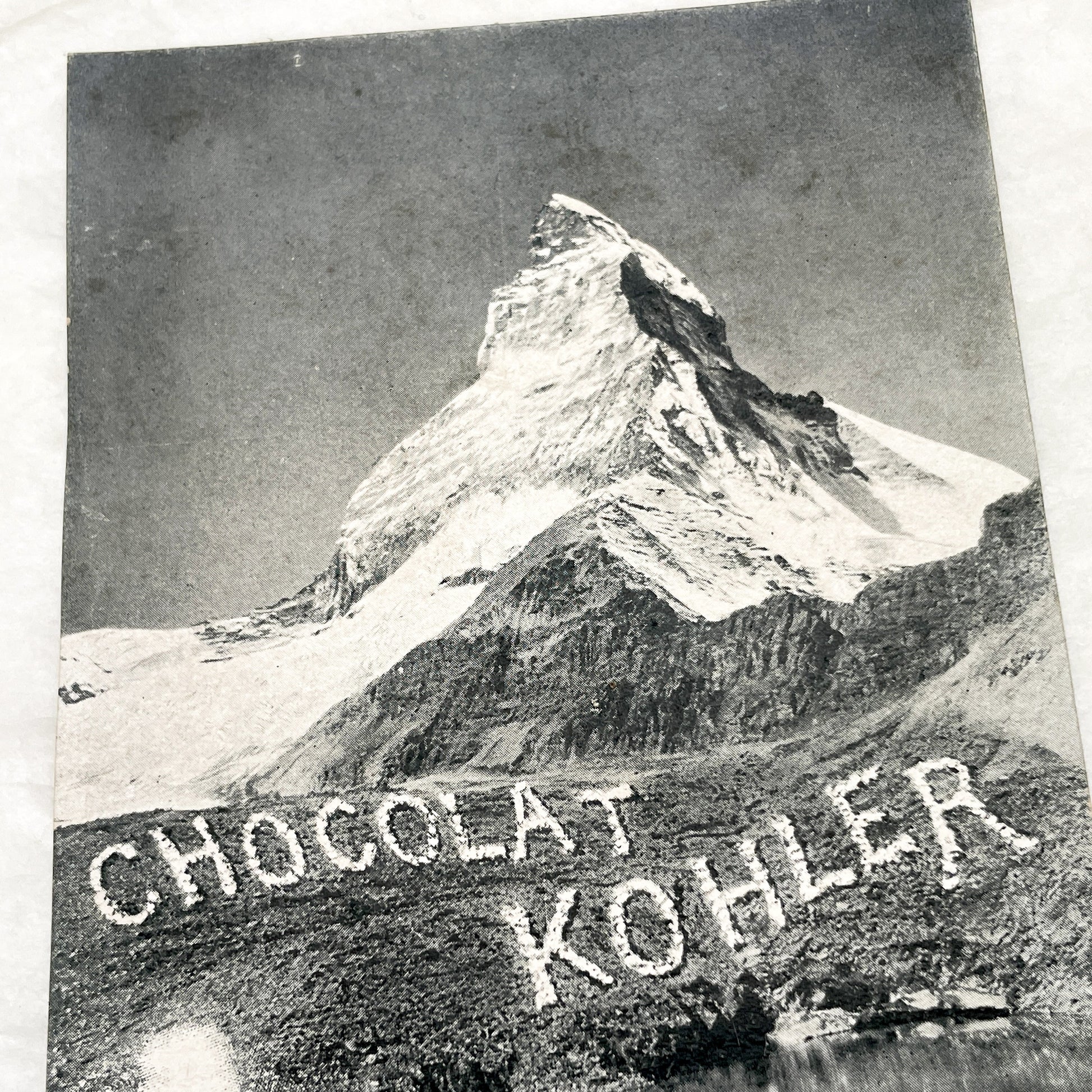 1900s - Vintage Postcard - Iconic Swiss Matterhorn Mountain - Chocolat Kohler Advertising - European Alps Scenery - Collectible Ephemera