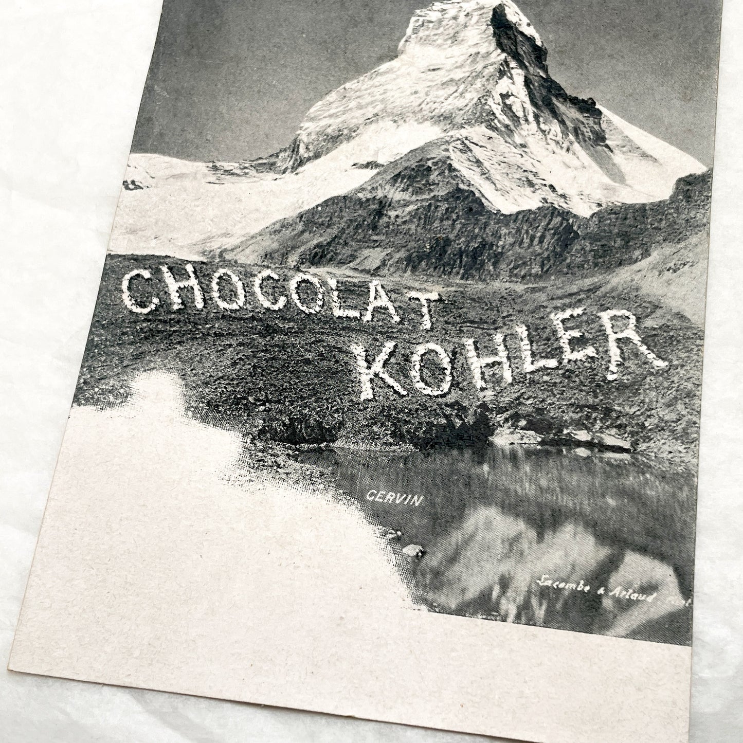 1900s - Vintage Postcard - Iconic Swiss Matterhorn Mountain - Chocolat Kohler Advertising - European Alps Scenery - Collectible Ephemera