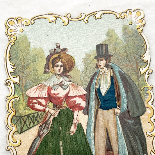 Late 19th century - Vintage French Costume Illustration - Louis Philippe I Era Fashion Print - Collectible Historical Ephemera Art