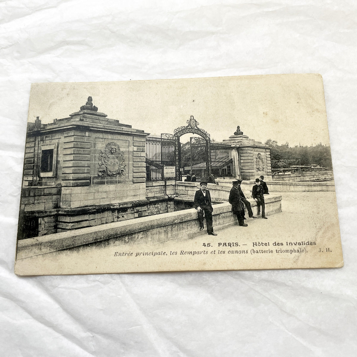 1900s - Vintage Postcard - Paris Hôtel des Invalides Main Entrance - Historic Remparts Cannons - Napoleonic French Landmark View