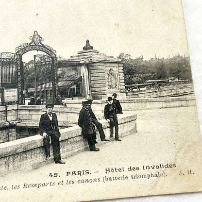1900s - Vintage Postcard - Paris Hôtel des Invalides Main Entrance - Historic Remparts Cannons - Napoleonic French Landmark View