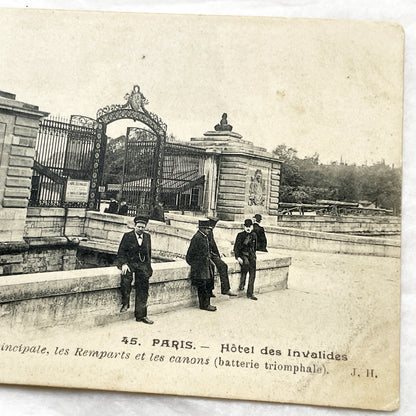 1900s - Vintage Postcard - Paris Hôtel des Invalides Main Entrance - Historic Remparts Cannons - Napoleonic French Landmark View