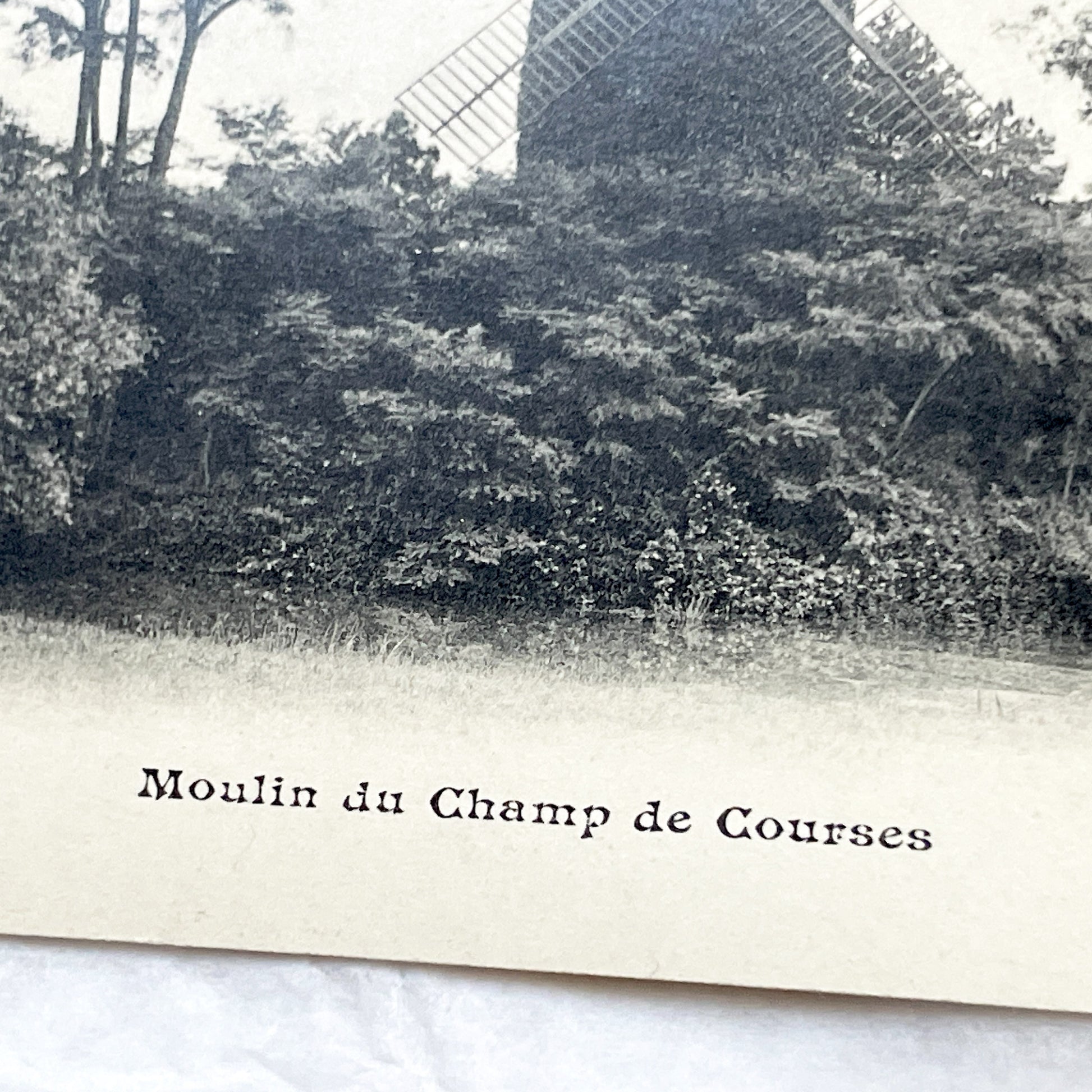 1910s - Historic Paris Postcard - Moulin Du Champ De Courses Windmill - Auteuil Racetrack - Vintage French Ephemera - Collectible Card
