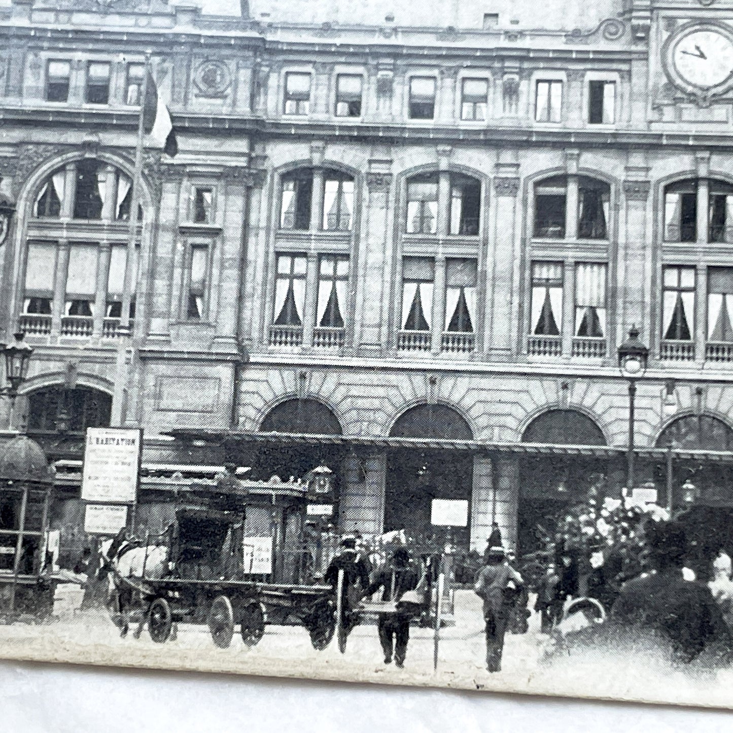 1900s - Vintage Paris Gare Saint-Lazare Postcard - Antique French Railway Station View - Historical Cityscape - Handwritten Letter 