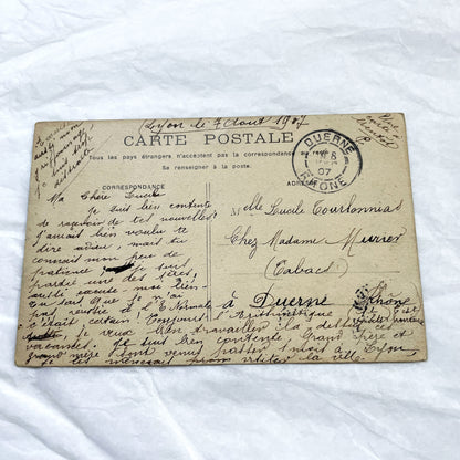 1900s - Vintage Paris Gare Saint-Lazare Postcard - Antique French Railway Station View - Historical Cityscape - Handwritten Letter 